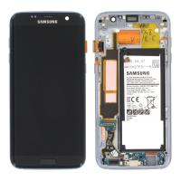 TOUCH SCREEN DISPLAY ORIGINALE PER SAMSUNG GALAXY G935 S7 EDGE CON FRAME E BATTERIA NERO