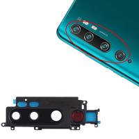 VETRO FOTOCAMERA CAMERA GLASS + FRAME + FLASH PER XIAOMI MI NOTE 10 / MI NOTE 10 PRO NERO