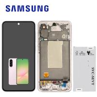 TOUCH SCREEN DISPLAY PER SAMSUNG GALAXY A56 5G A566 CON FRAME ROSA SERVICE PACK