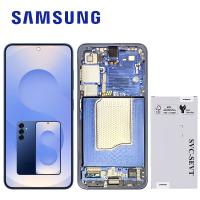 TOUCH SCREEN DISPLAY PER SAMSUNG GALAXY S25 S931 CON FRAME NAVY BLU SERVICE PACK