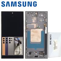 TOUCH SCREEN DISPLAY PER SAMSUNG GALAXY S24 ULTRA S928 CON FRAME GRIGIO/ ORANGE/ VIOLA SERVICE PACK
