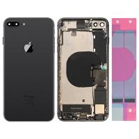 [a1281] SCOCCA COPRIBATTERIA BACK PER IPHONE 8 PLUS NERA COMPLETA DI FLAT NERO