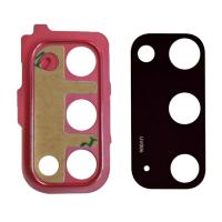 [b3978] VETRO FOTOCAMERA CAMERA GLASS PER SAMSUNG GALAXY G980 S20 G981 S20 5G CON FRAME ROSSO