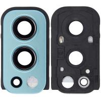 [e151] VETRO FOTOCAMERA CAMERA GLASS PER ONE PLUS NORD 2 5G CON FRAME BLU