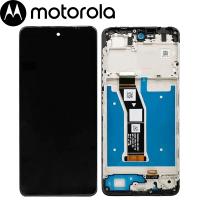 [h364] TOUCH SCREEN DISPLAY PER MOTOROLA MOTO G04 CON FRAME NERO SERVICE PACK