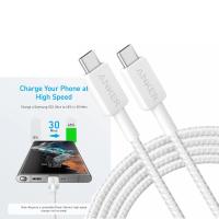 [y3386] CAVO USB-C to USB-C Cable Anker 322 60W 3A 0.9m White A81F5G21 In Blister