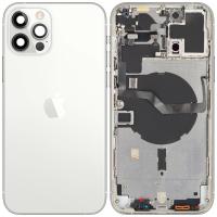 [a3196] SCOCCA BACK COVER PER APPLE IPHONE 12 PRO MAX SMONTATA GRADO A BIANCO SILVER