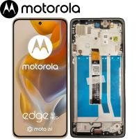 [h381] TOUCH SCREEN DISPLAY PER MOTOROLA EDGE 50 NEO 5G CON FRAME ROSSO LATTE GOLD SERVICE PACK